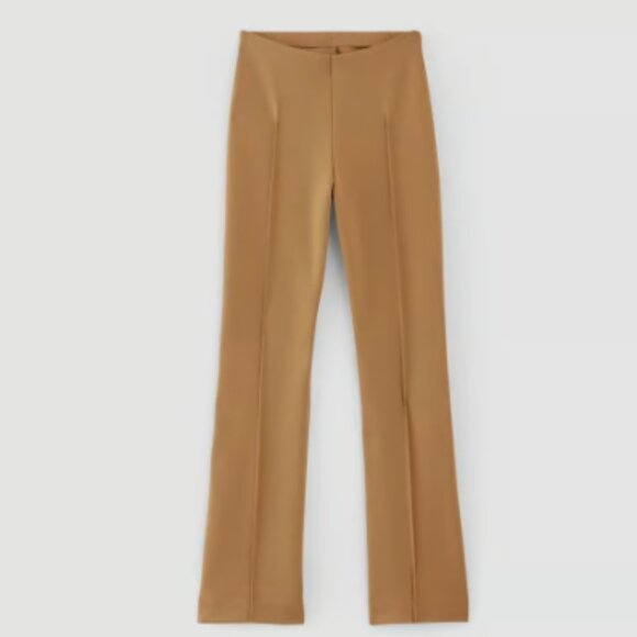 EVERLANE DREAM PANT KICK FLARE SEAM PINTUCK TOASTED COCONUT CAMEL PANTS $98 M - Picture 4 of 11